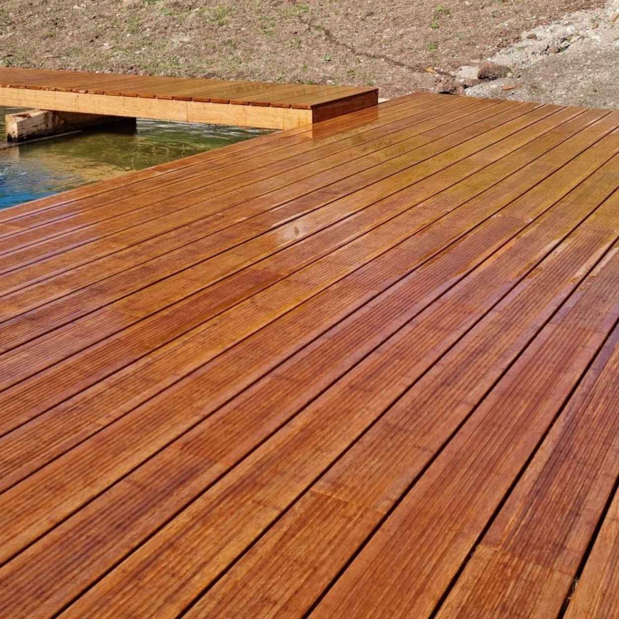 Close-up of Bamboo Deck Flooring Panels – Durable & Eco-Friendly Outdoor Decking | Goa | Surya Enterprises