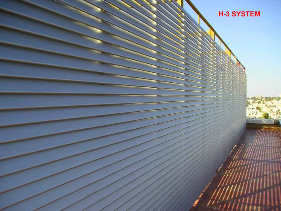 H-3 system sun louver screen for privacy and airflow