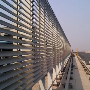 Side view of 84R louver system creating a linear shading solution