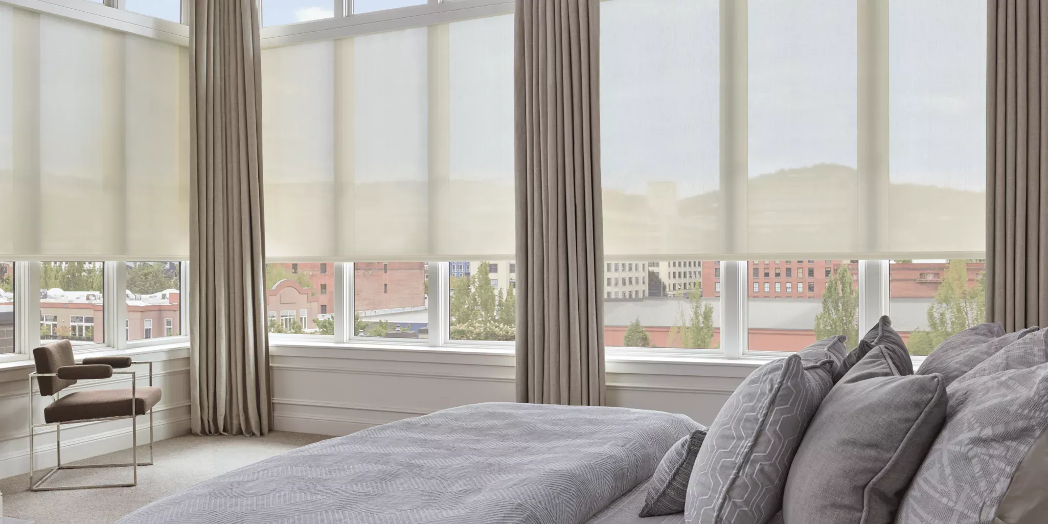 Blackout Roller Blinds for Sea-Facing Bedroom in Goa